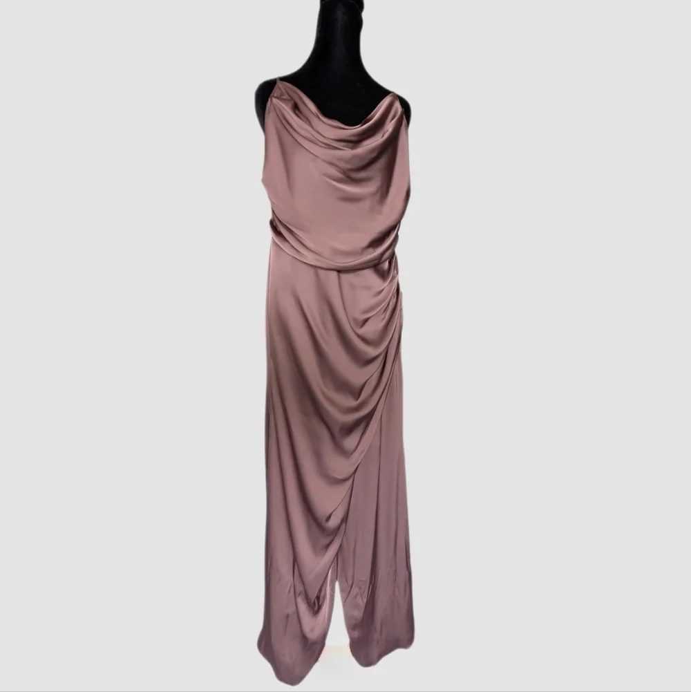 Birdie Grey Lydia Matte Cowl Neck Dress Size Large Holiday Party Dress - Picture 2 of 15